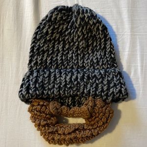 Children’s hand crocheted hat with BEARD.